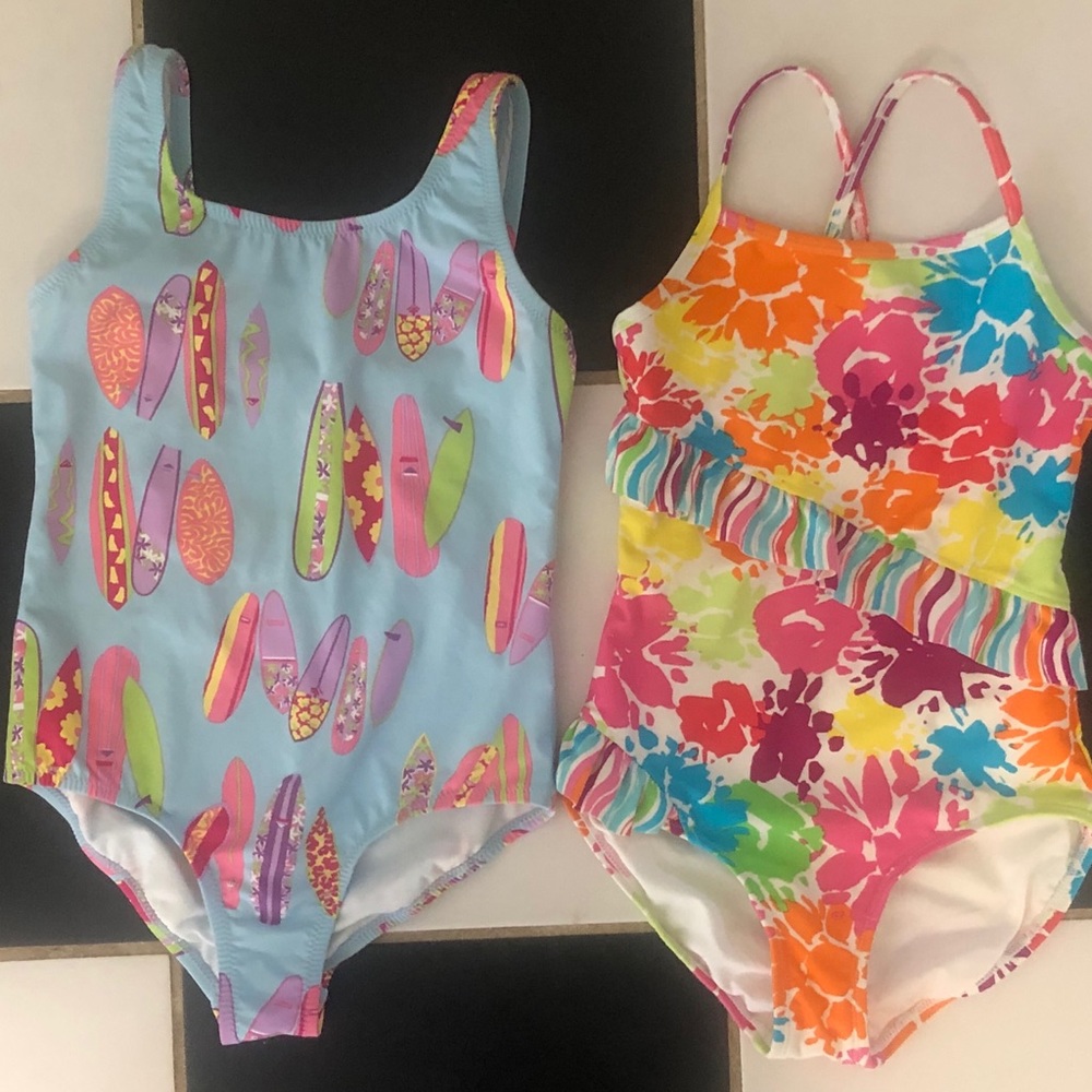 Lot of 2 girl’s swimsuits size 8 Garnet Hill Hanna